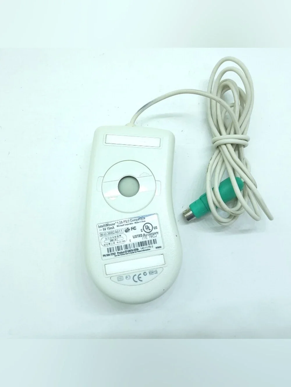 Vintage Microsoft Intellimouse 1.2A PS2 Ball Mouse - Tested